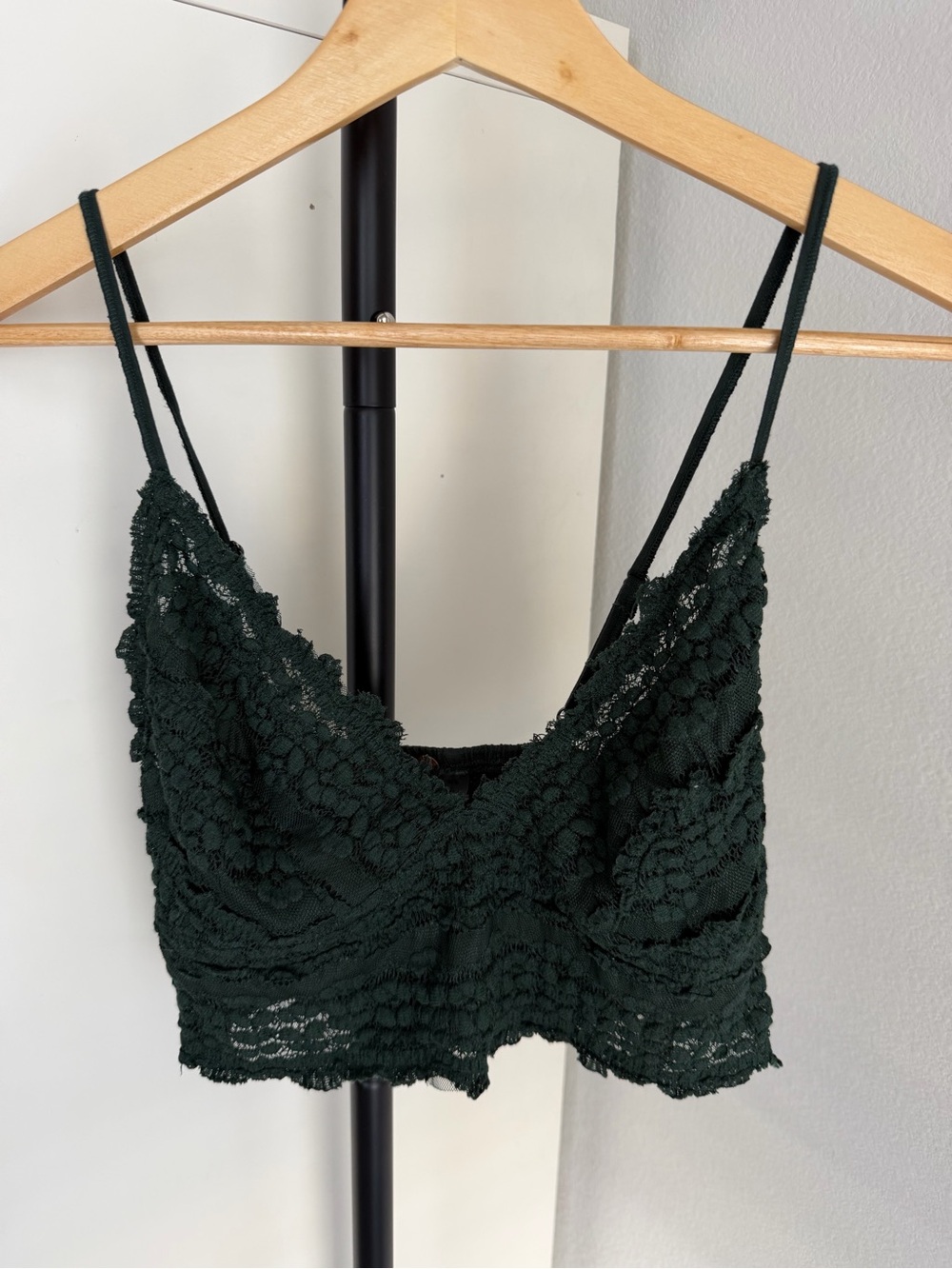 Free People Intimately FP Lace Bralette NWT Pine Green Size M